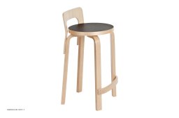 High Chair K65 barstol, Birk/sort linoleum | Artek