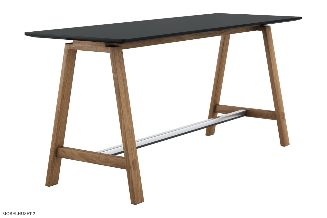 HT1 H�jbord, 216 x 75 cm (H93), Schwarzes Laminat, Eiche ger�uchert matt lackiert | Andersen Furniture