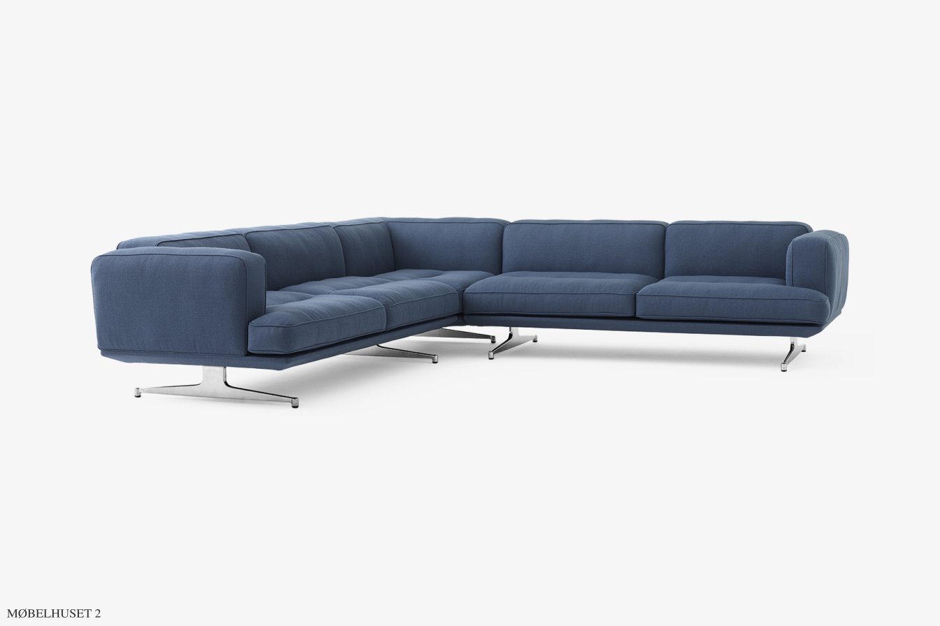 Inland AV41 Sofa, Poliertes Aluminium, Vidar 733 | &Tradition