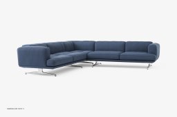 Inland AV41 Sofa, Poliertes Aluminium, Vidar 733 | &Tradition