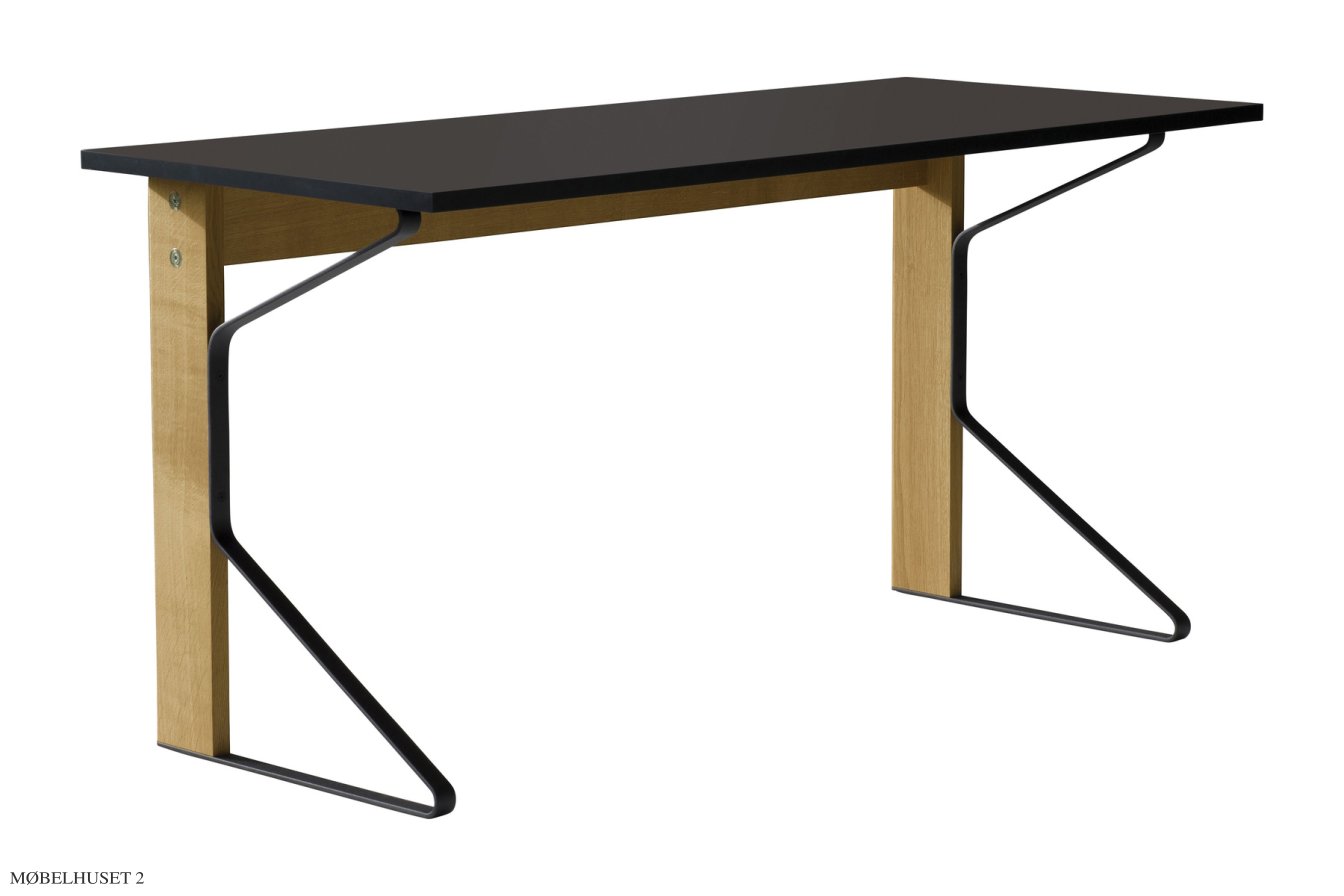 Kaari Desk REB 005 Schreibtisch, Schwarz linoleum/Eiche natur | Artek