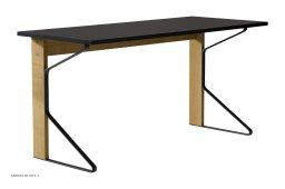 Kaari Desk REB 005 Schreibtisch, Schwarz linoleum/Eiche natur | Artek