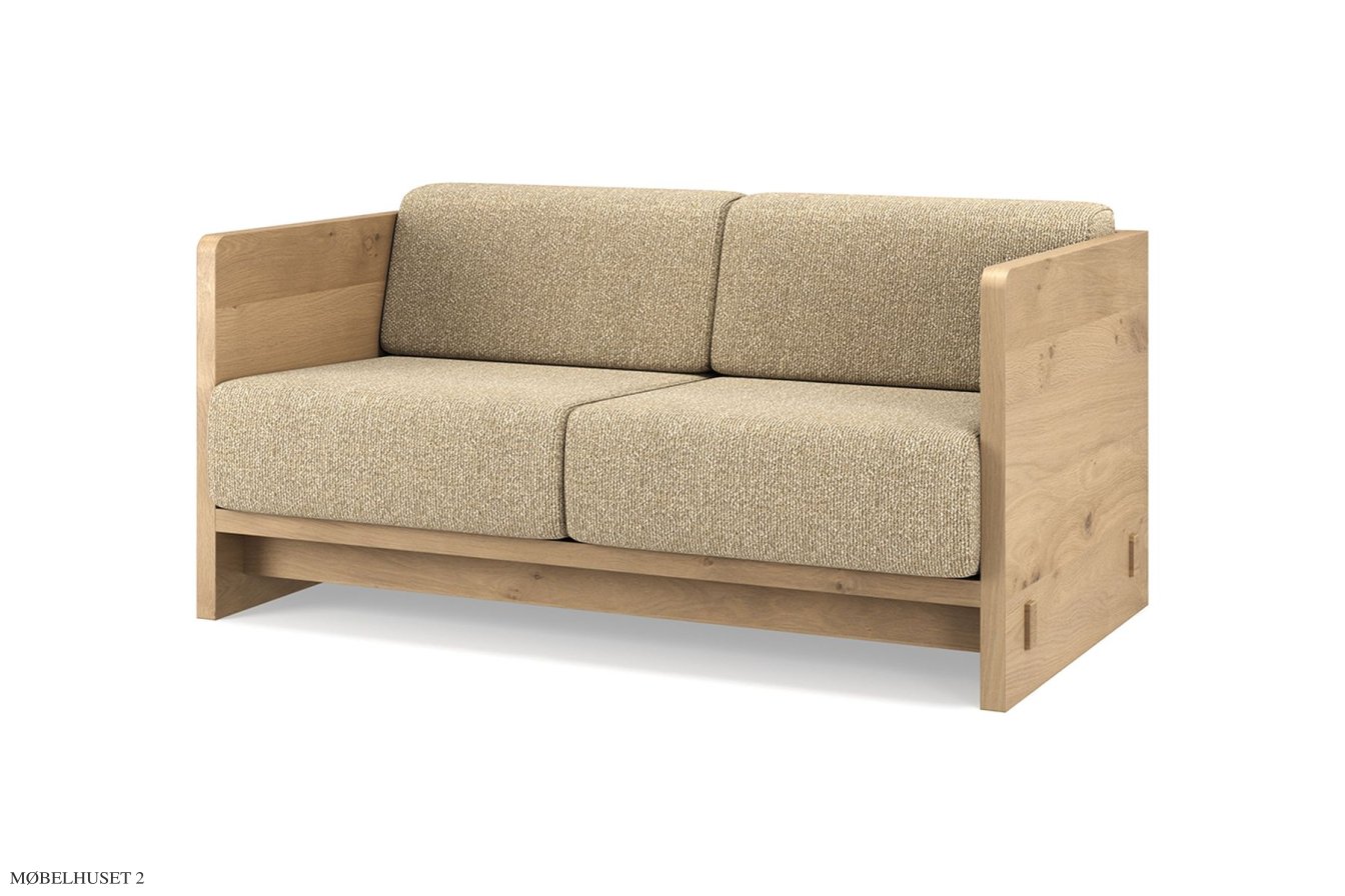 KARM Sofa, 2,5-Sitzer, Eiche ge�lt, Stoff | Cream (Kvadrat Moss) | Brdr. Kr�ger