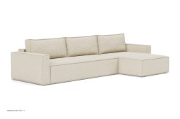 Newilla Schlafsofa mit Chaiselongue, Corduroy Ivory 594 | Innovation Living