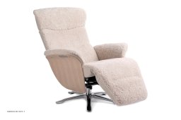 Nova recliner l�nestol, Eg ubehandlet, Drejefod aluminium, F�reskind | Sheepskin Sand | Conform