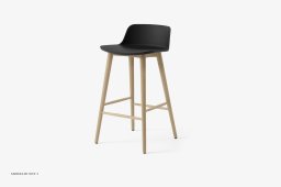 Rely HW118 Thekenhocker mit Kunststoffschale, Eiche lackiert, Black | &Tradition