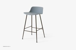Rely HW81 Thekenhocker mit Kunststoffschale, Bronziert, Light Blue | &Tradition
