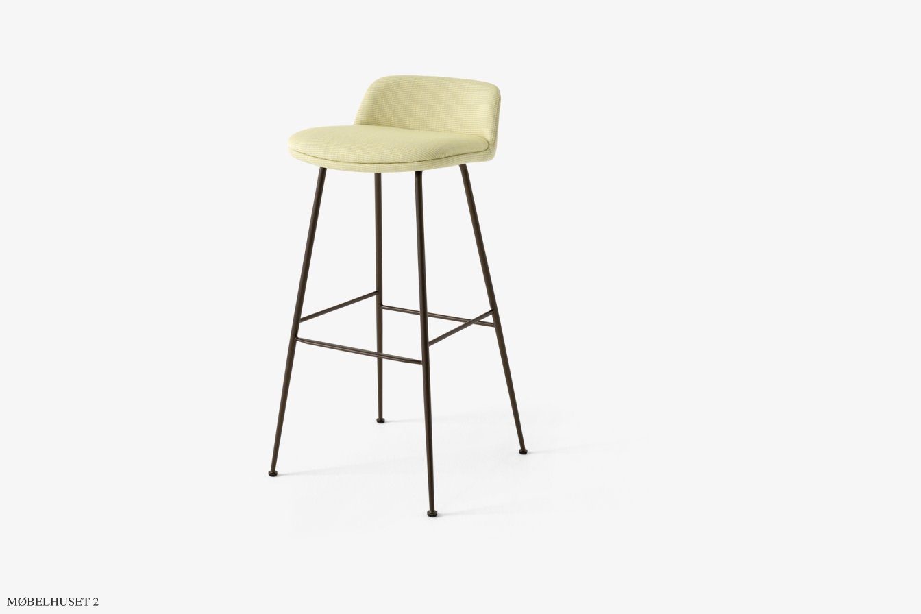 Rely HW89 Thekenhocker gepolstert mit Sitzkissen, Bronziert, Fuse 0421 | &Tradition
