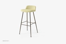 Rely HW89 Thekenhocker gepolstert mit Sitzkissen, Bronziert, Fuse 0421 | &Tradition