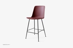 Rely HW91 Thekenhocker mit Kunststoffschale, Schwarz, Red Brown | &Tradition