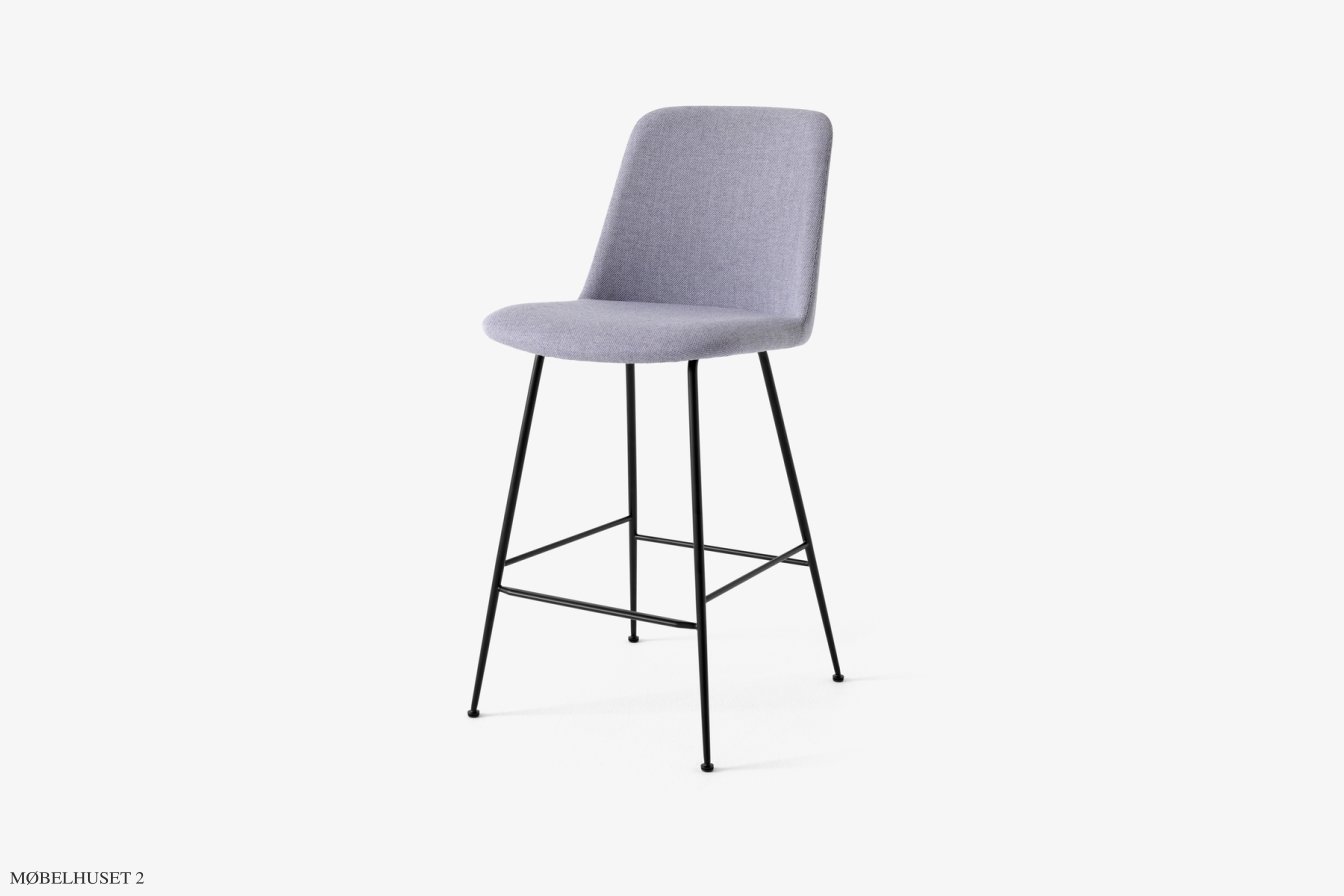 Rely HW93 Thekenhocker gepolstert, Schwarz, Re-Wool 0658 | &Tradition