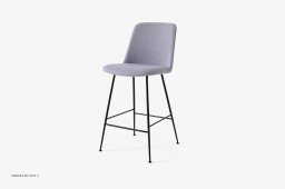 Rely HW93 Thekenhocker gepolstert, Schwarz, Re-Wool 0658 | &Tradition