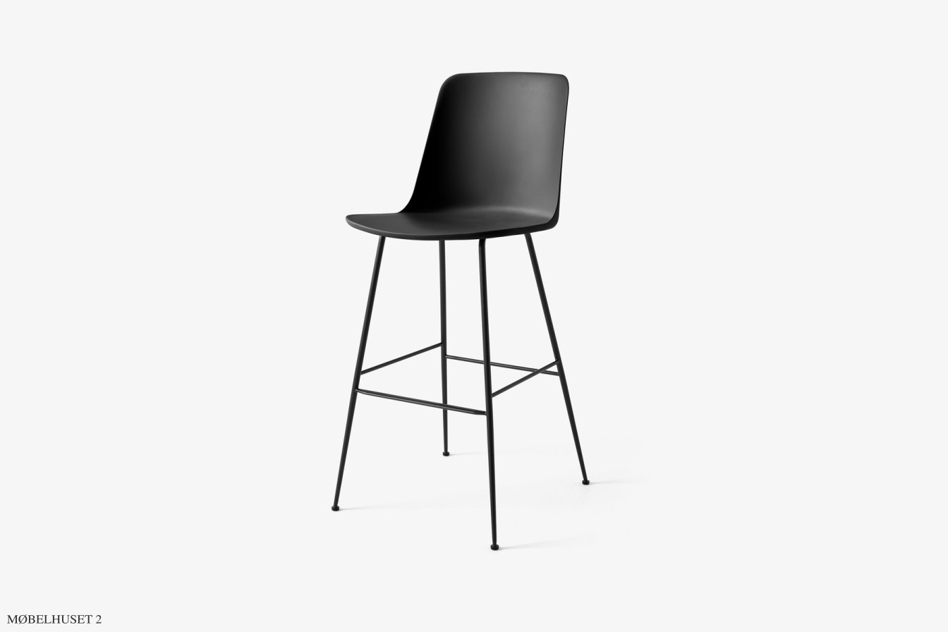 Rely HW96 Thekenhocker mit Kunststoffschale, Schwarz, Black | &Tradition