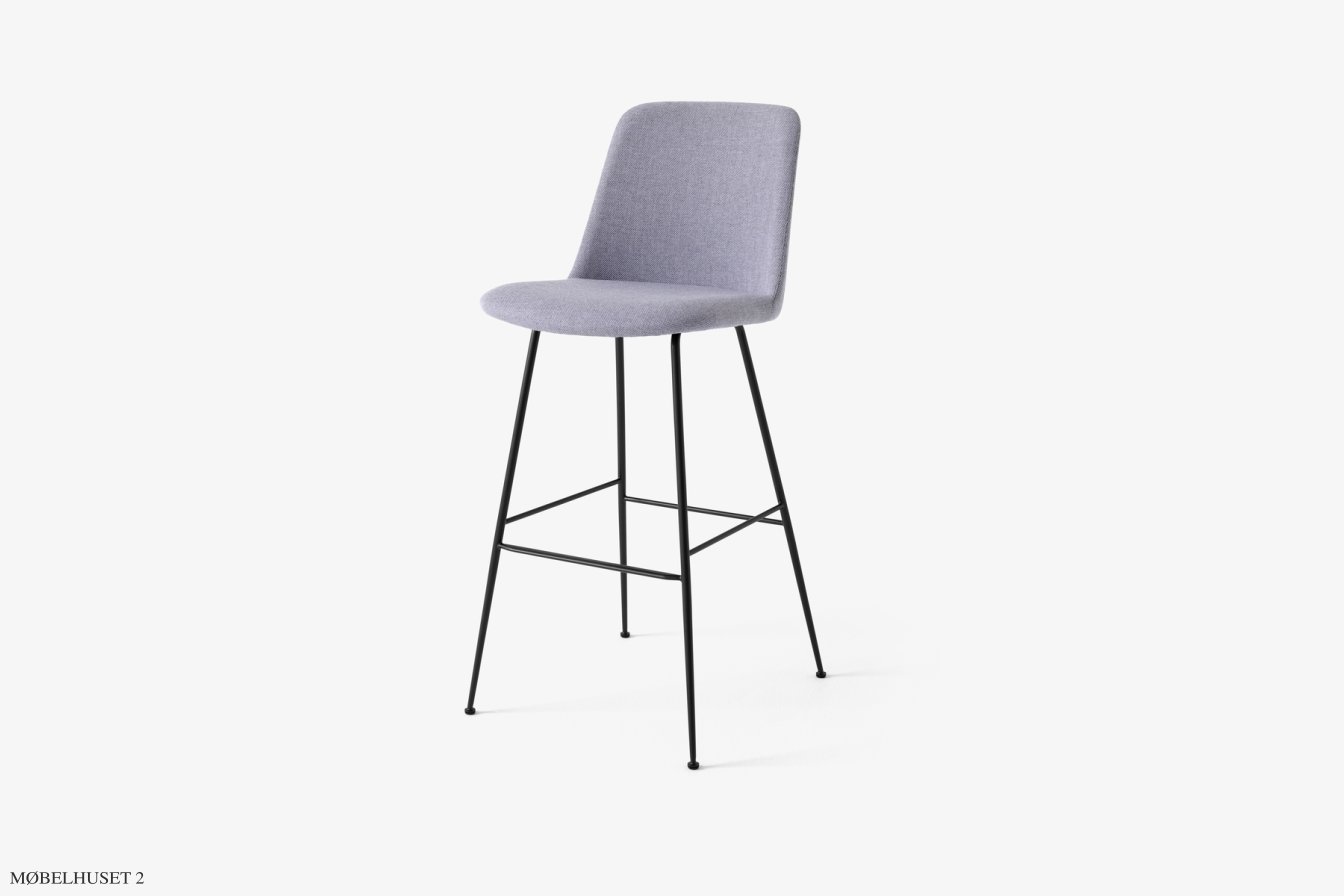 Rely HW98 Thekenhocker gepolstert, Schwarz, Re-Wool 0658 | &Tradition