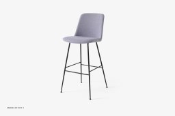 Rely HW98 Thekenhocker gepolstert, Schwarz, Re-Wool 0658 | &Tradition