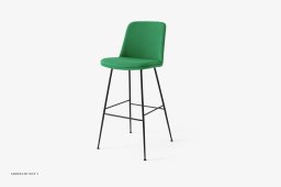 Rely HW99 Thekenhocker gepolstert mit Sitzkissen, Schwarz, Vidar 0932 | &Tradition