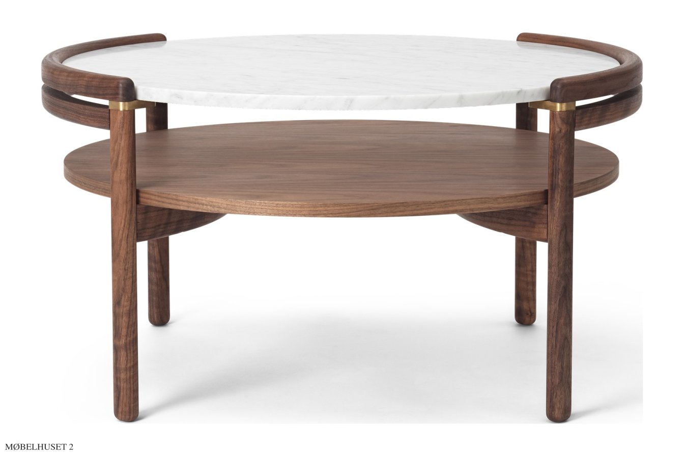 RF1905 Sideways Couchtisch, Walnuss ge�lt, Wei�er Marmor | Carl Hansen & S�n