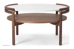 RF1905 Sideways Couchtisch, Walnuss ge�lt, Wei�er Marmor | Carl Hansen & S�n