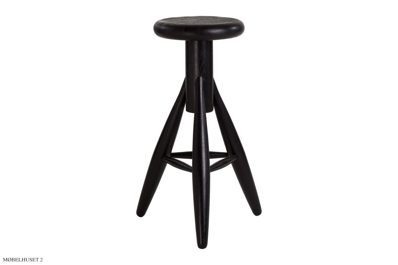 Rocket Bar Stool Barhocker, Eiche schwarz lackiert | Artek