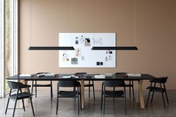 Space Bord, 360 x 120 cm, Linoleum schwarz, Eiche wei� pigmentiert matt lackiert | Andersen Furniture