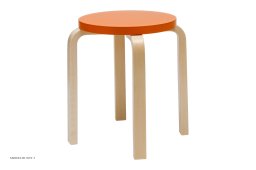 Stool E60 | Farve, Birk/orange lakeret | Artek