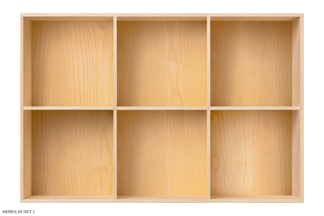 ATBO 105 reol 70 x 104,4 med lodrette mellemsider, 34,5 cm, Ask klar olie