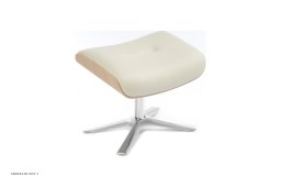 Air fodskammel, Eg ubehandlet, Quattro x-fod aluminium, L�der | Fantasy Pure white 02 | Conform