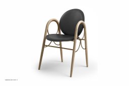 Arkade Chair, Eiche wei� ge�lt, Leder | Black, Messinggestell | Brdr. Kr�ger