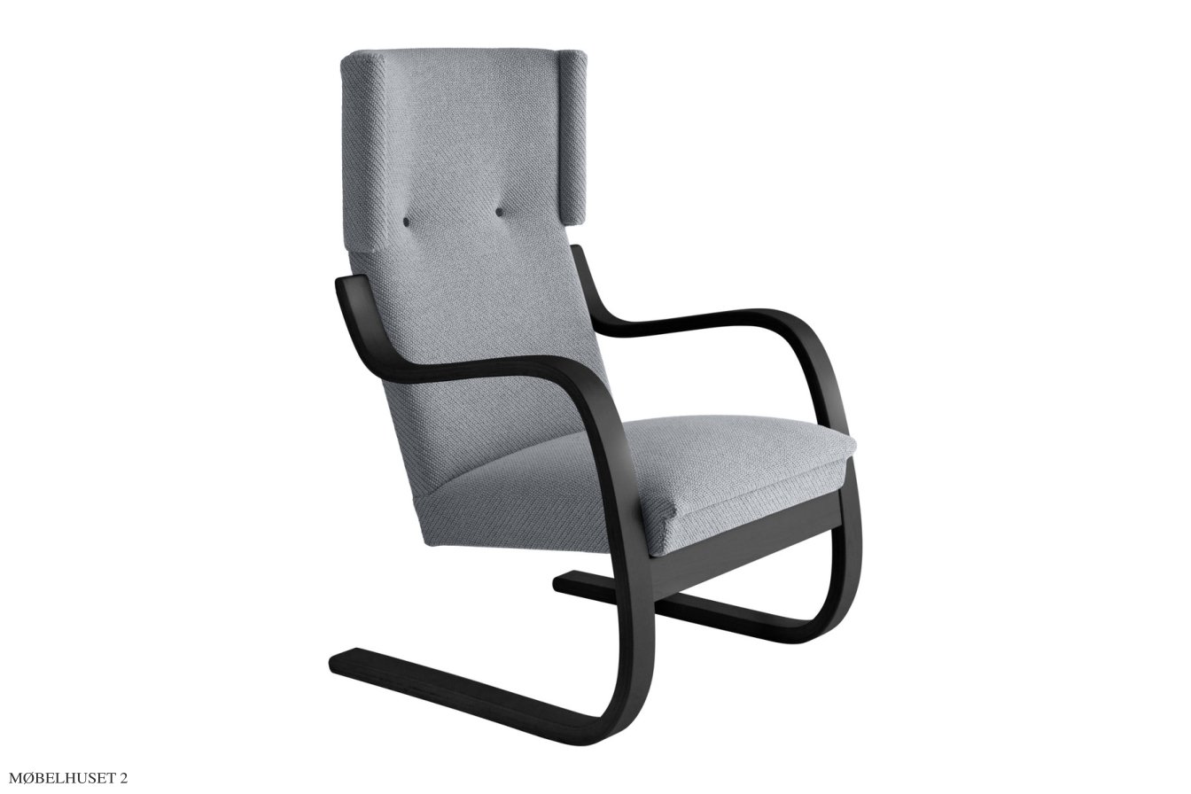 Armchair 401 Sessel, Schwarz lackiert | Stoff Tonus | Artek