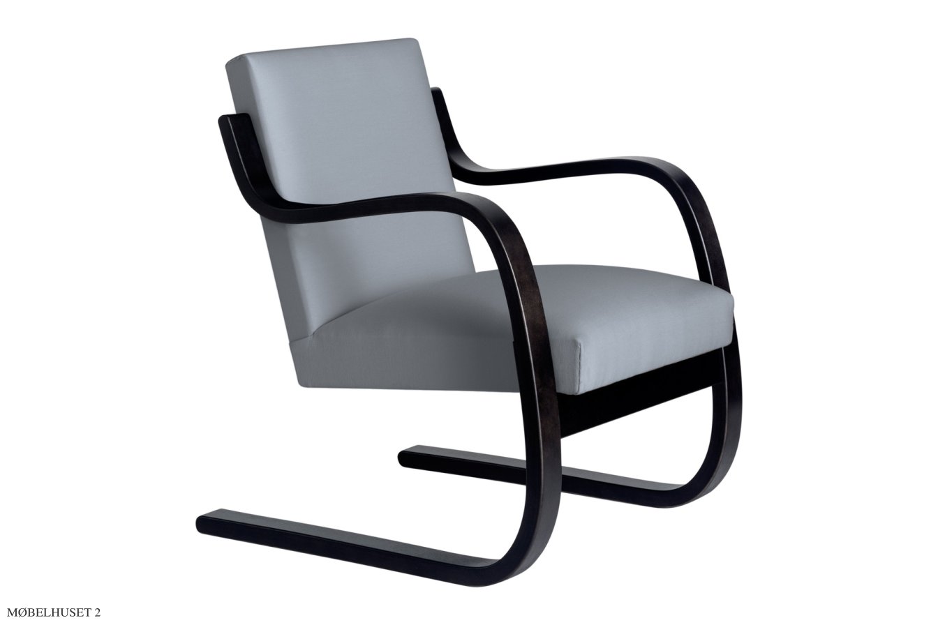 Armchair 402 Sessel, Schwarz lackiert | Stoff Tonus | Artek