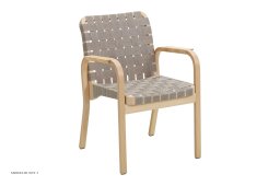 Armchair 45 armstol, Birk | Flet, natural-sort, rattanarml�n | Artek
