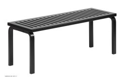 Bench 153A | Lamel top, Sortlakeret birk | Artek