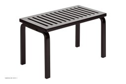 Bench 153B | Lamel top, Sortlakeret birk | Artek
