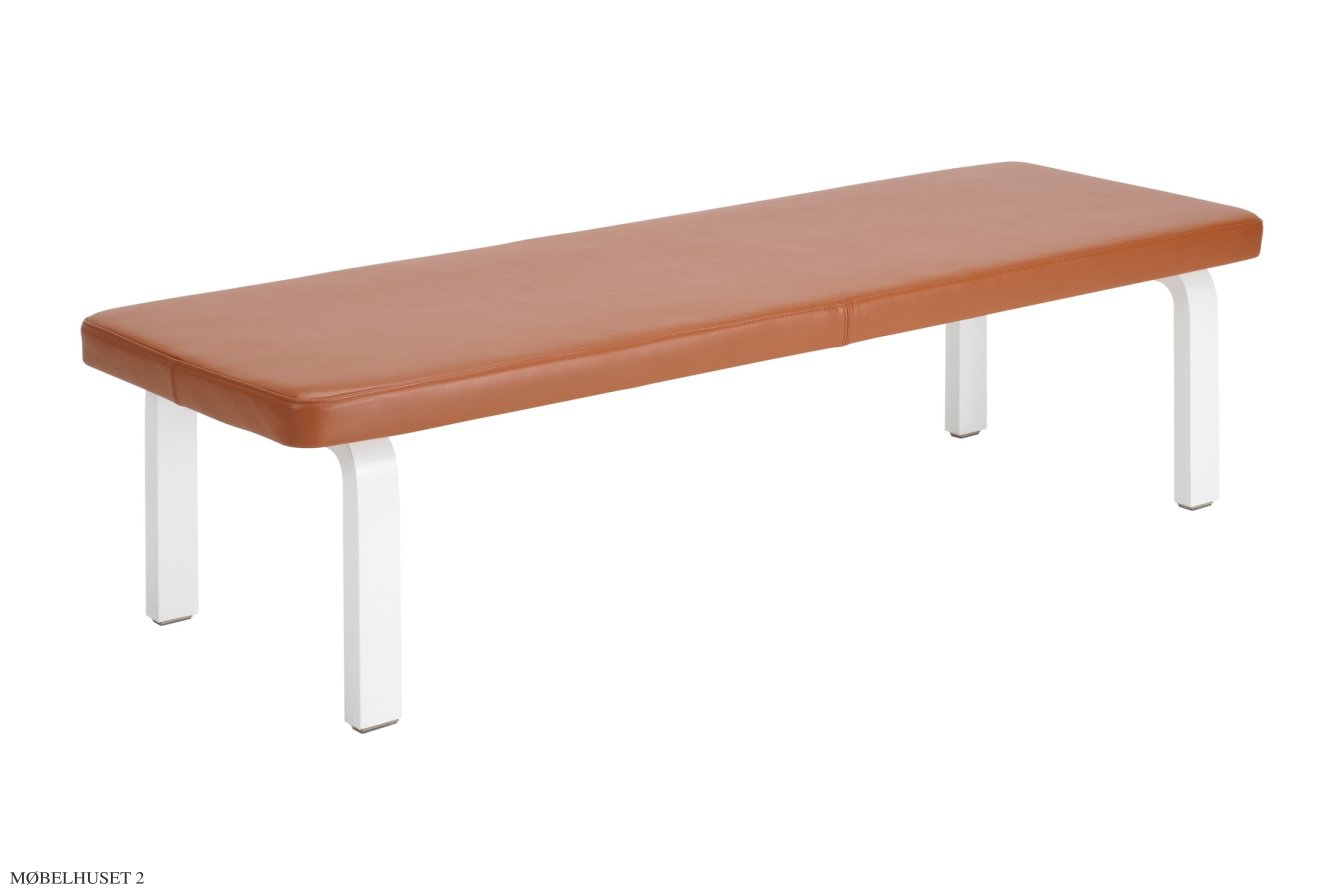Bench 167 Bank, Wei� lackiert Birke/Leder Prestige | Artek