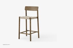 Betty TK12 & TK13 Thekenstuhl, TK12 - geflochtener Sitz, Eiche ger�uchert ge�lt, Naturleinen | &Tradition
