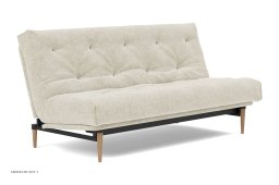 Colpus Schlafsofa, Helle Eiche / schwarzes Metall, Taura Off White 357 | Innovation Living