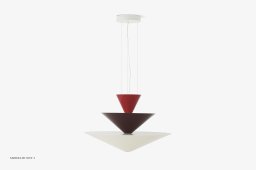 Gio LN14 & LN15 lysekrone, LN15 - �92 cm, Vermilion Red, Dark Burgundy & Ecru White | &Tradition