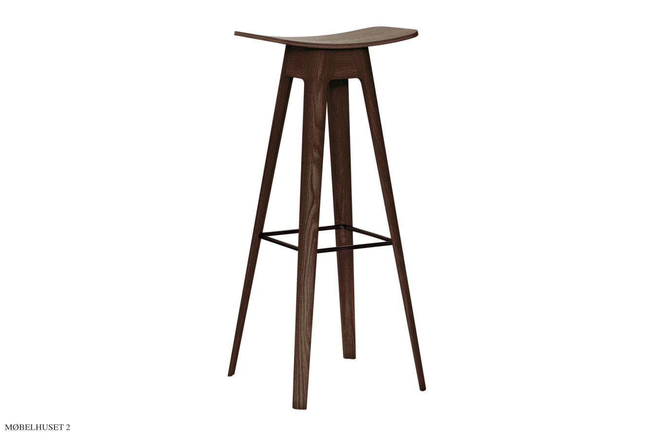 HC1 Barstol, H80 cm, Eiche ger�uchert matt lackiert, Furnier | Andersen Furniture