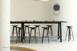 HT1 H�jbord, 480 x 120 cm (H108), Linoleum schwarz, Eiche schwarz matt lackiert | Andersen Furniture