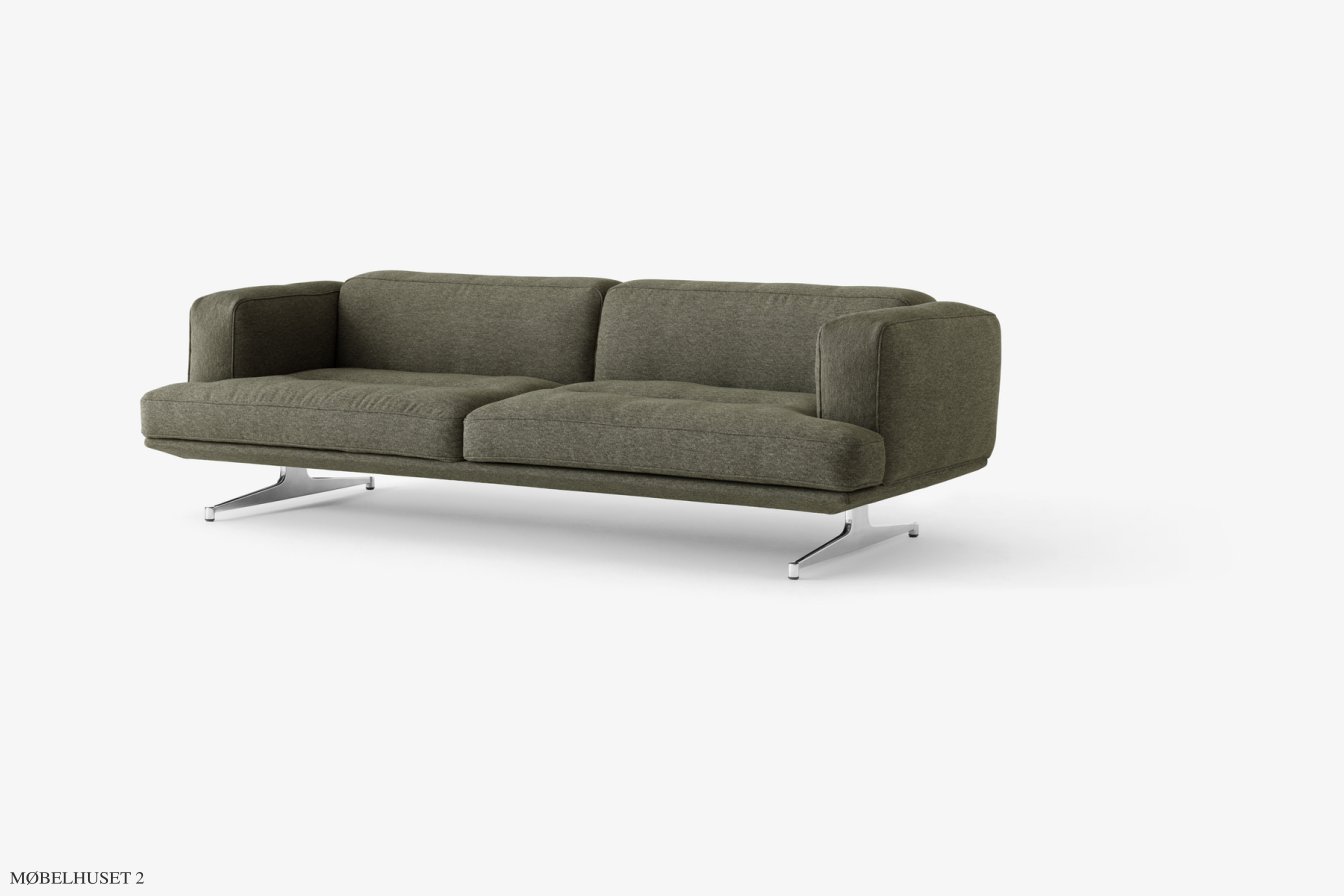 Inland AV23 Sofa, Poliertes Aluminium, Clay 014 | &Tradition