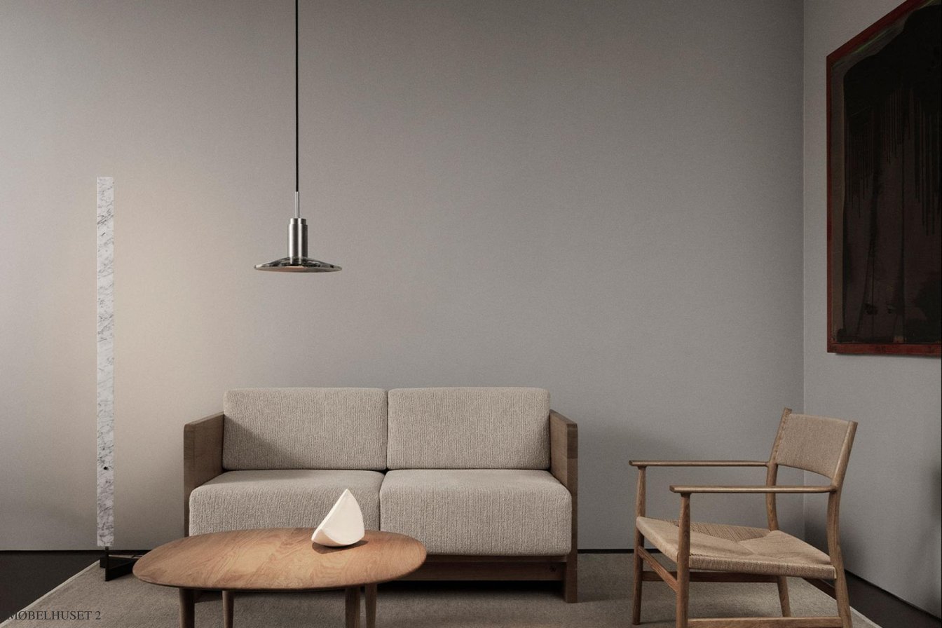 KARM Sofa, 2,5-Sitzer, R�uchereiche ge�lt, Stoff | Cream (Kvadrat Moss) | Brdr. Kr�ger