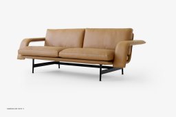 Meantime AV30 Sofa, Warm Black, Noble Anilinleder Cognac | &Tradition