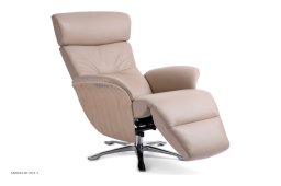 Nova recliner l�nestol, Eg ubehandlet, Drejefod aluminium, L�der | Sorrento Sand 60 | Conform