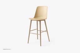 Rely HW133 Thekenhocker mit Kunststoffschale, Eiche lackiert, Beige Sand | &Tradition