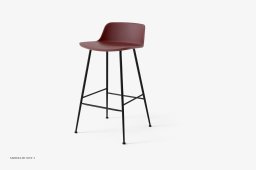 Rely HW81 Thekenhocker mit Kunststoffschale, Schwarz, Red Brown | &Tradition