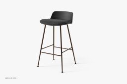 Rely HW82 Thekenhocker mit Kunststoffschale und Sitzkissen, Bronziert, Black, Re-Wool 0198 | &Tradition