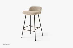 Rely HW84 Thekenhocker gepolstert mit Sitzkissen, Bronziert, Karakorum 003 | &Tradition
