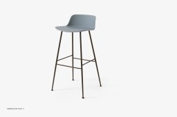 Rely HW86 Thekenhocker mit Kunststoffschale, Bronziert, Light Blue | &Tradition