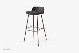 Rely HW87 Thekenhocker mit Kunststoffschale und Sitzkissen, Bronziert, Black, Re-Wool 0198 | &Tradition
