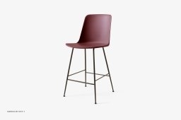 Rely HW91 Thekenhocker mit Kunststoffschale, Bronziert, Red Brown | &Tradition